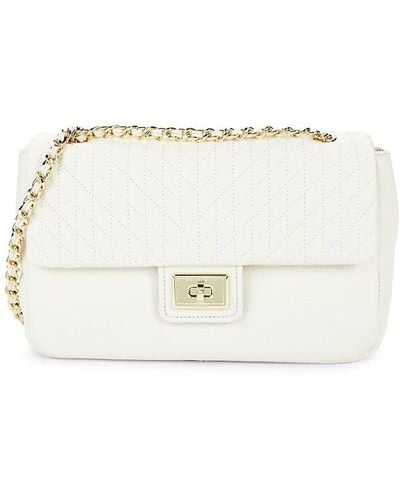 Karl Lagerfeld Agyness Quilted Leather Shoulder Bag - Natural