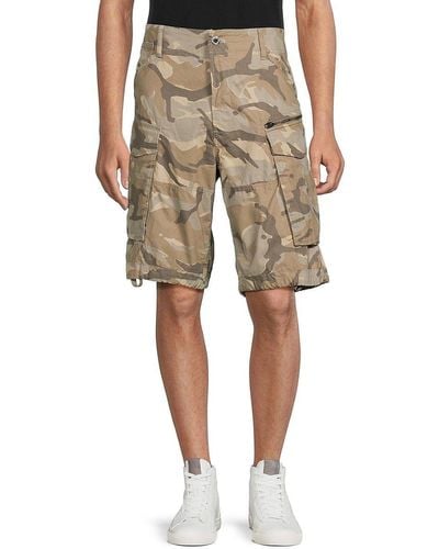G-Star RAW Rovic Relaxed Fit Camo Cargo Shorts - Natural