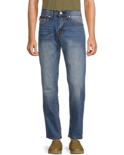 True Religion Geno Relaxed Slim Fit Mid Rise Jeans - Blue