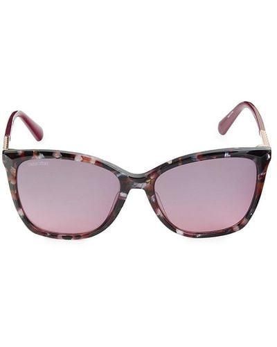 Swarovski 55mm Faux Crystal Square Sunglasses - Pink