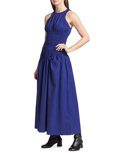PROENZA SCHOULER WHITE LABEL Cotton Poplin Tank Top Dress - Blue