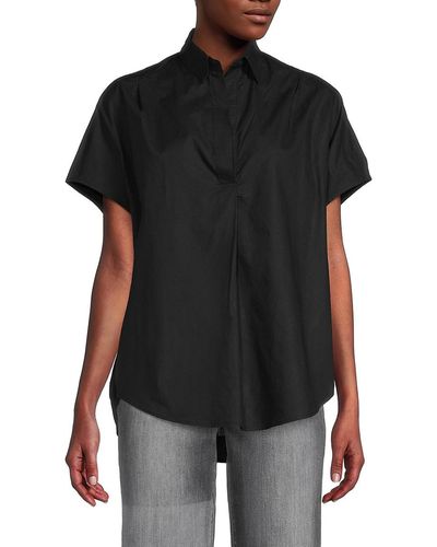 French Connection Cele Collared Tunic Top - Black