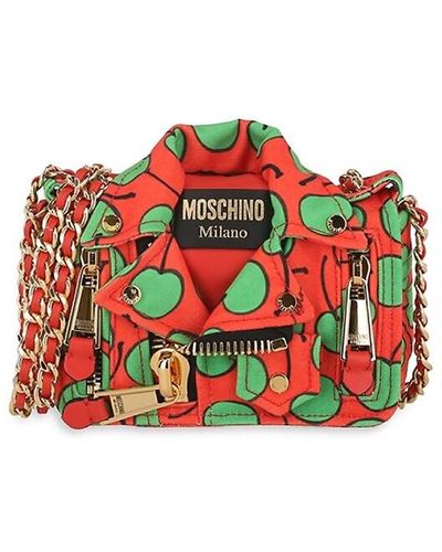 Moschino Cherry Print Shoulder Bag - Red