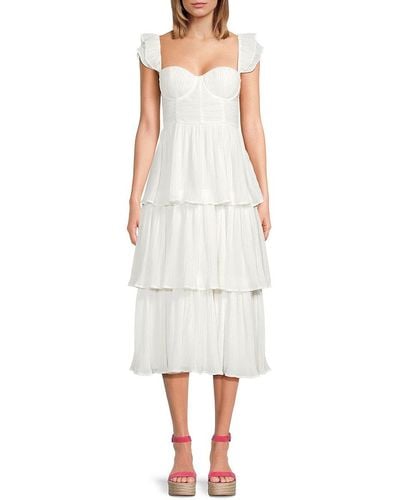 Rachel Parcell Flutter Bustier Midaxi Dress - White