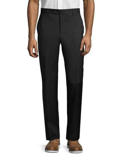 Saks Fifth Avenue Men's Standard-fit Wool Pants - Black - Size 34