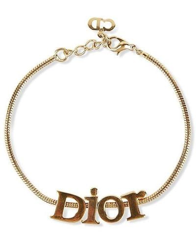 Dior Vintage Goldtone Logo Bracelet - Metallic
