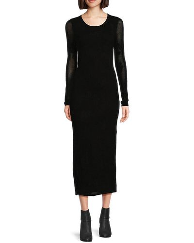 Z Supply Liza Sweater Midaxi Bodycon Dress - Black