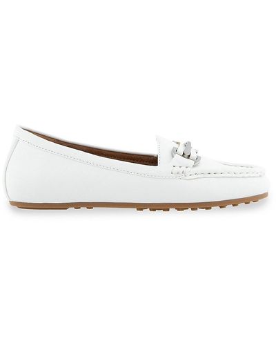 Aerosoles Day Drive Faux Leather Loafers - White