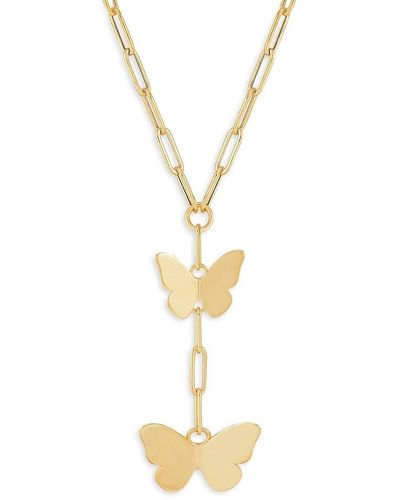 Saks Fifth Avenue 14k Yellow Gold Butterfly Lariat Necklace - Metallic