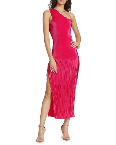 L'idée Gigi Ribbed Satin Maxi Dress - Pink