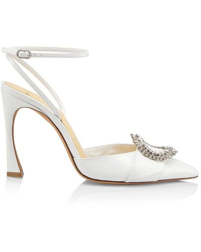Alexandre Birman Madelina Leather Bridal Sandals - White