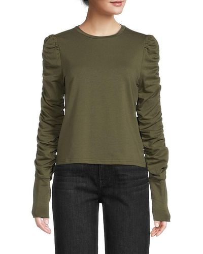 Walter Baker Ruched Sleeve Top - Green