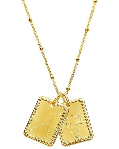 Sterling Forever 14k Goldplated Zodiac Pendant Necklace - Yellow