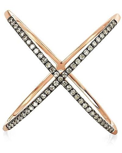 EF Collection X Diamond & 14k Rose Gold Ring - Metallic