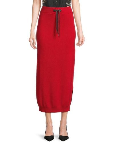 Brunello Cucinelli Ribbed Maxi Skirt - Red