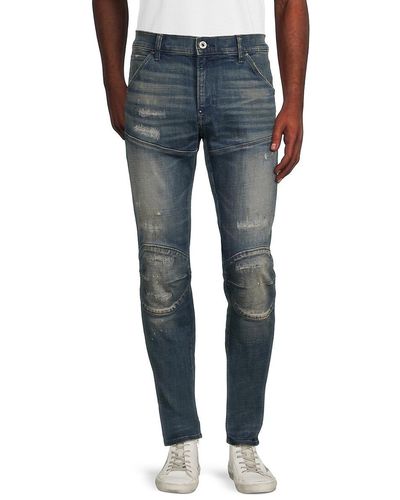 G-Star RAW High Rise Distressed Skinny Jeans - Blue