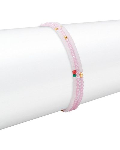 Shashi Eliza 14k Goldplated & Japanese Seed Beaded Bracelet - Pink