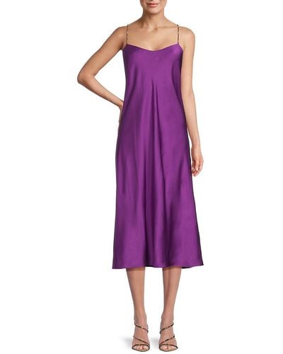 Ba&sh Carline Satin Midi Dress - Purple