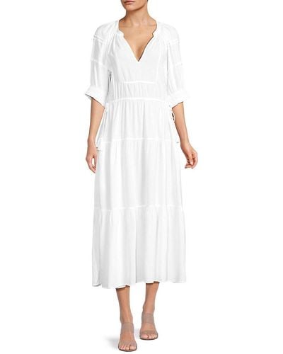 AREA STARS Tiered Midi Dress - White
