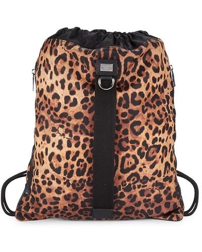 Dolce & Gabbana Animal-print Backpack - Brown