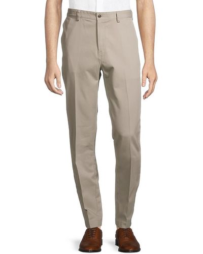 Brooks Brothers Solid-hued Slim-fit Pants - Natural