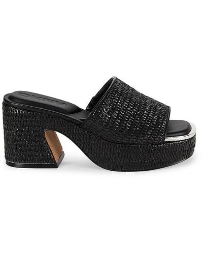DKNY Desirae Textured Platform Sandals - Black