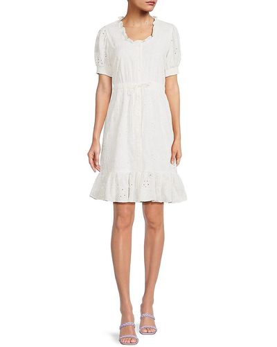 Short Bermuda Nanette Lepore White Sandbar - Taille 0 - 100% Coton - Eyelet - Occasion Très Bon État
