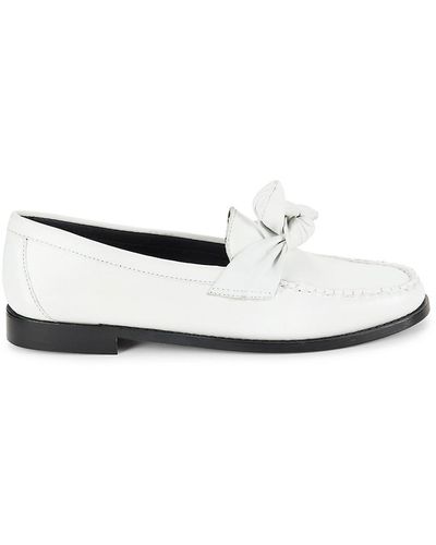 G.H. Bass & Co. G. H. Bass Venetian Bow Leather Loafers - White
