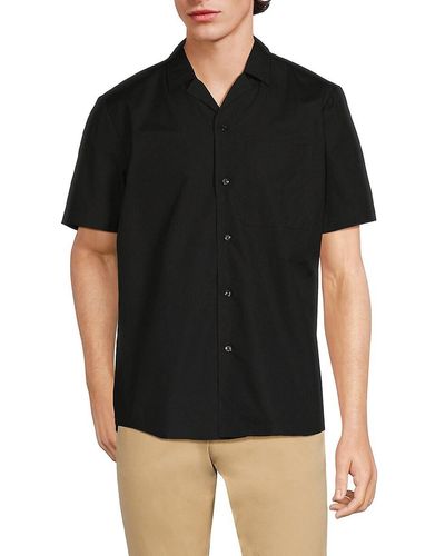 HUGO Ellino Straight Fit Camp Shirt - Black