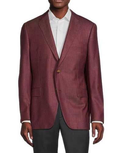 Samuelsohn Wool & Silk Blend Twill Sportcoat - Red