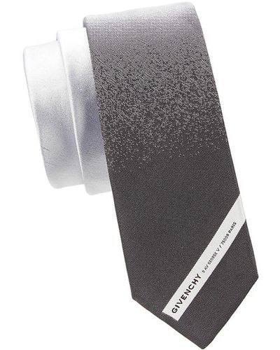 Givenchy Logo Silk Tie - Gray