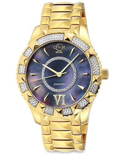 Gv2 Venice 38.5Mm Ip Goldtone Stainless Steel & Diamond Bracelet Watch - Metallic