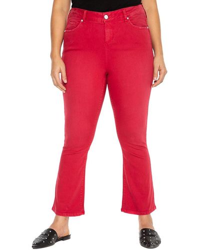 Slink Jeans Plus High Rise Ankle Bootcut Jeans - Red