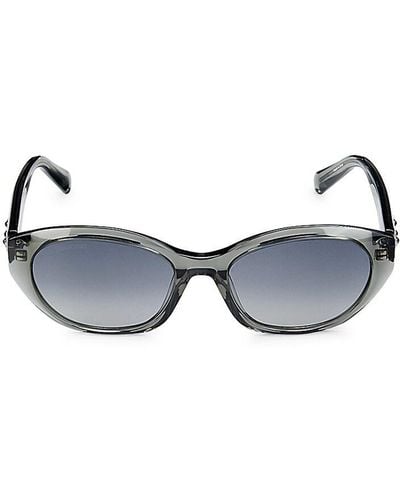 Swarovski 53mm Crystal Oval Sunglasses - Blue