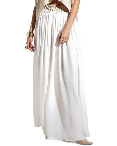 Careste Dalia Silk Maxi Skirt - White