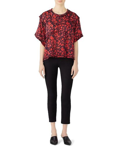 IRO Floral Silk Top - Red