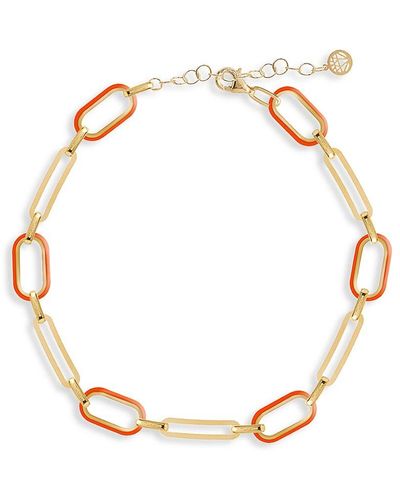 Gabi Rielle Soft Serve Neon 14K Vermeil & Enamel Chain Anklet - Metallic