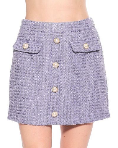 Alexia Admor Wrenley Tweed Mini Skirt - Purple