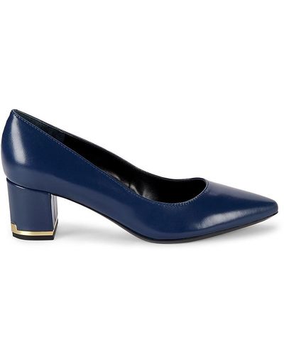 Calvin Klein Nita Leather Court Shoes - Blue