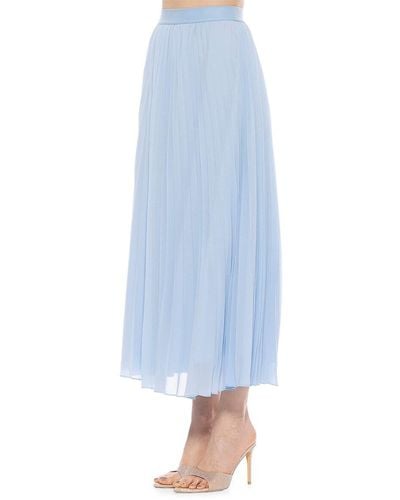 Alexia Admor Kesia Pleated A-line Skirt - Blue