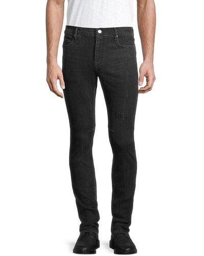 RTA Clayton Embroidered Skinny Jeans - Black