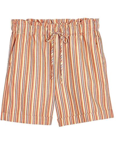 Madewell Striped Paperbag Shorts - Pink