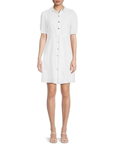 Nanette Lepore Belted Mini Shirtdress - White