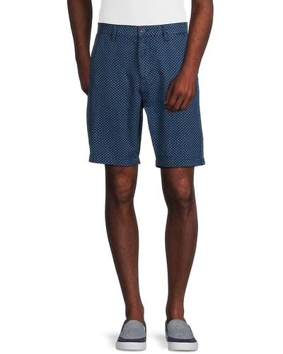 Slate & Stone Comfort Stretch Fit Print Bermuda Shorts - Blue
