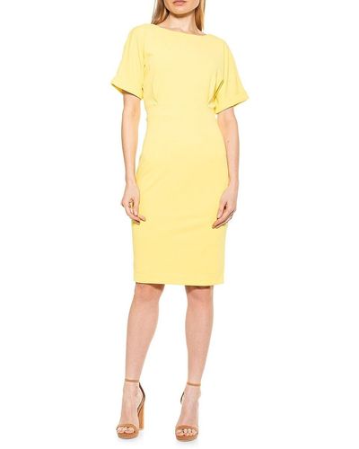 Alexia Admor Jacqueline Rolled-cuff Sheath Dress - Yellow