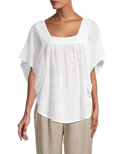 Beach Lunch Lounge Beach Lunch Lounge Squareneck Crinkle Top - White