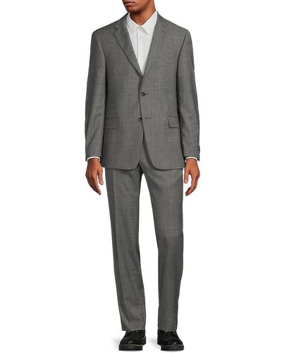 Tommy Hilfiger Pattern Wool Blend Suit - Gray