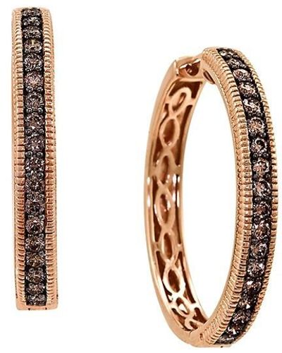 Le Vian Carpet® 14k Strawberry Gold® & Chocolate Diamonds® Hoop Earrings - Red