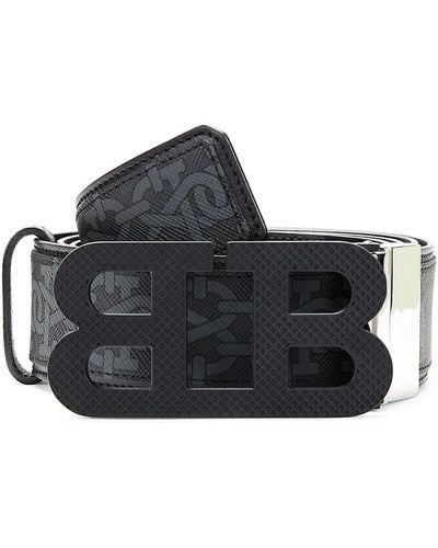 Bally Logo Reversible Leather Belt - Blue