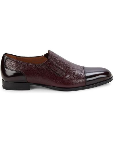 Mezlan Cap Toe Leather Loafers - Brown